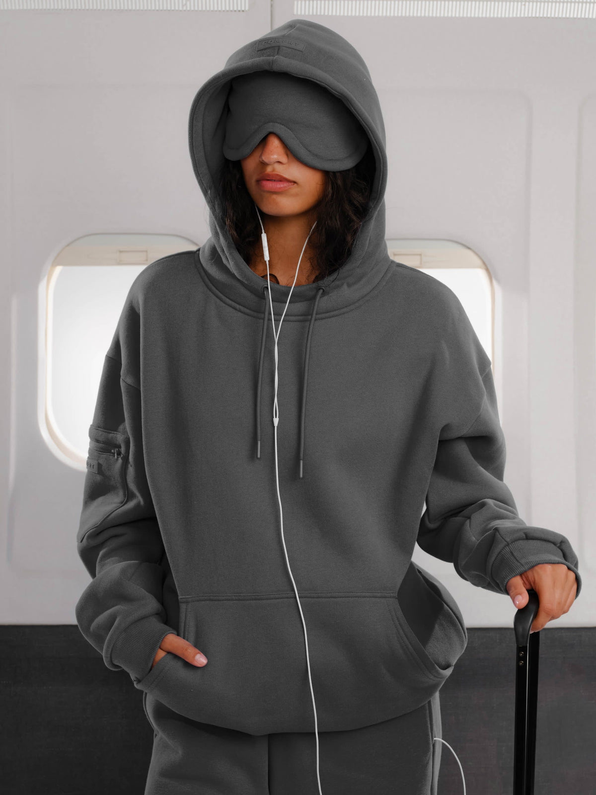 Airplane Mode Travel Hoodie with Eye Mask
