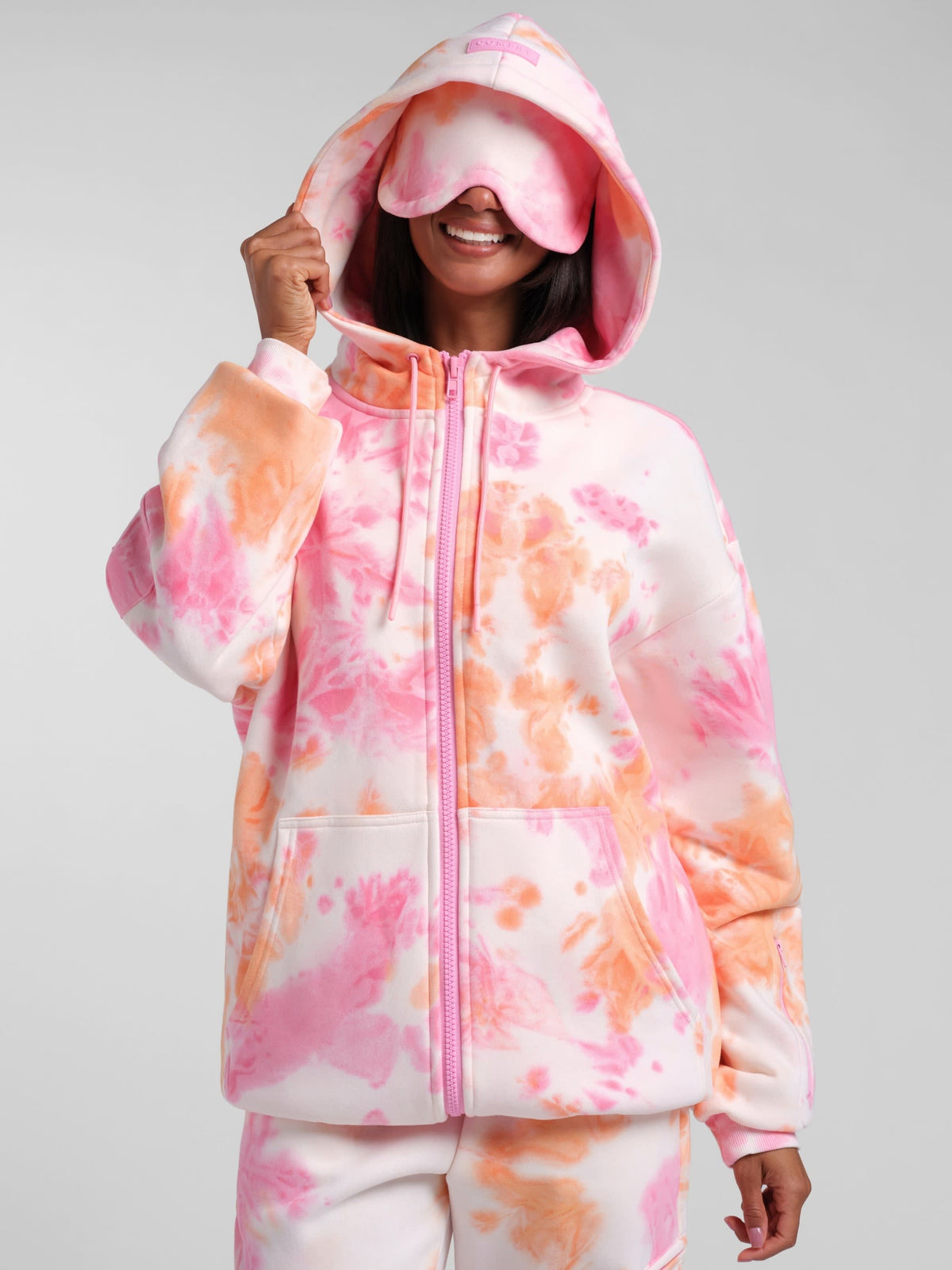 Airplane Mode Travel Zip Hoodie - Mega - Built-In Eye Mask for Sleep