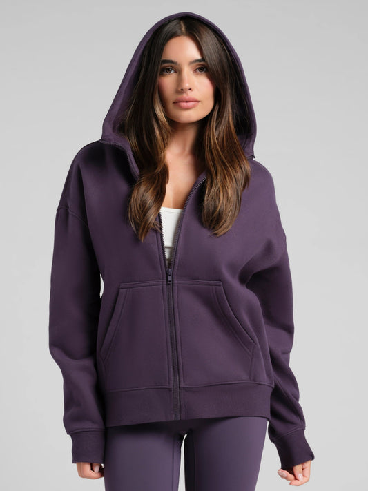 Basic Crop Zip Hoodie - Cropped Zip Up Hoodie