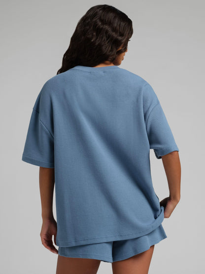 Waffle Lounge Tee - Waffle Knit Top