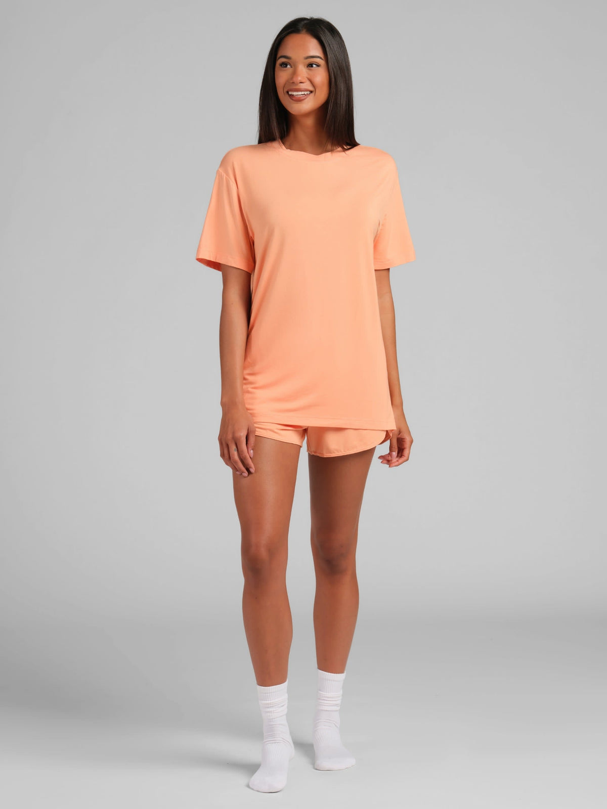 Cloud Lounge Curved Hem Shorts - Dolphin Shorts