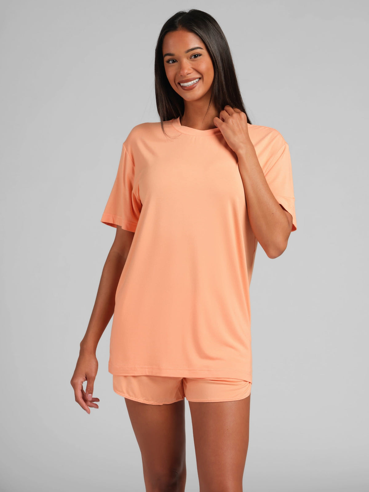 Cloud Lounge Curved Hem Shorts - Dolphin Shorts