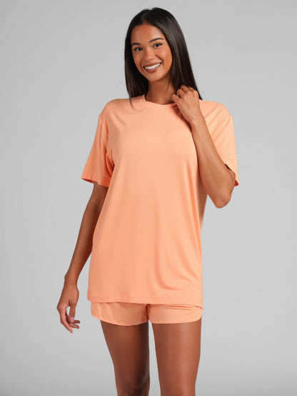 Cloud Lounge Curved Hem Shorts - Dolphin Shorts