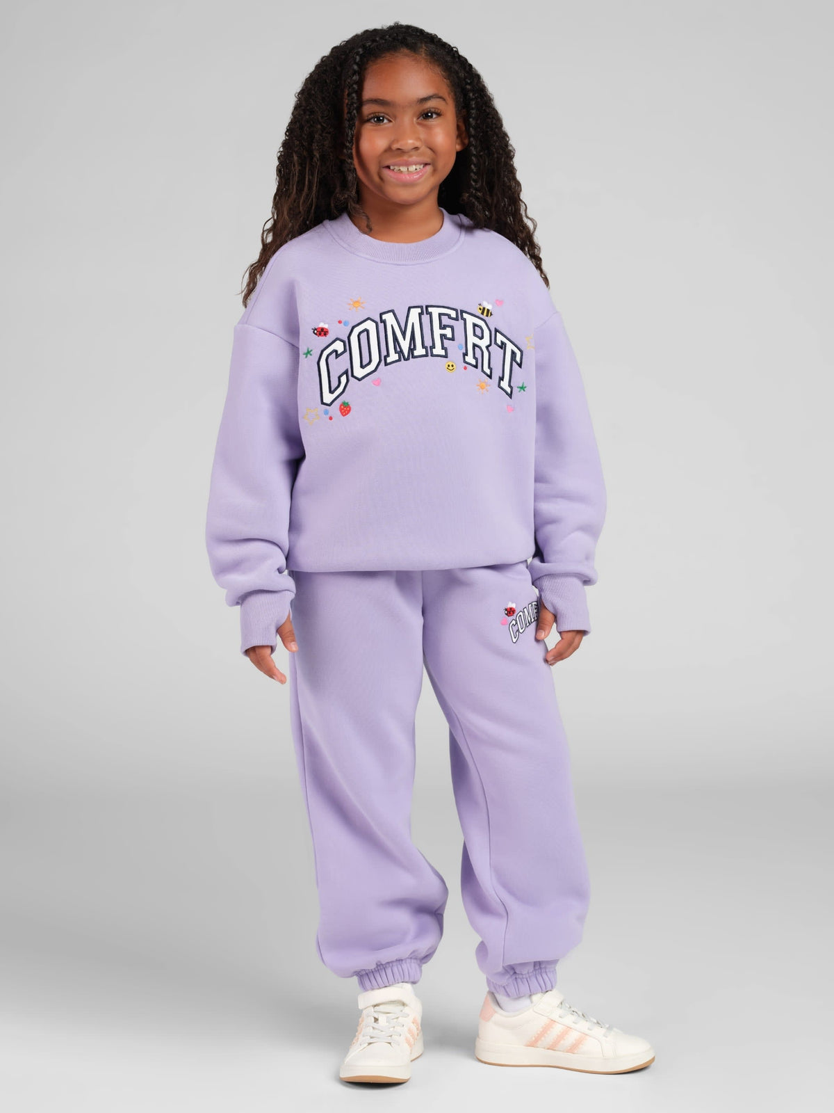 Kids Varsity Applique Crew - Embroidered Kids Crewneck Sweatshirt