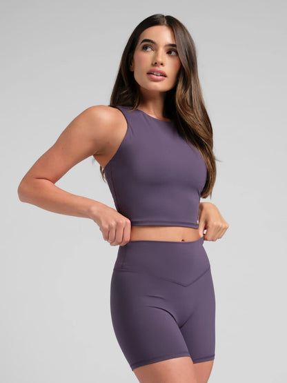 ComfrtCore 2.0 High Neck Crop Tank - Athletic Gym Top