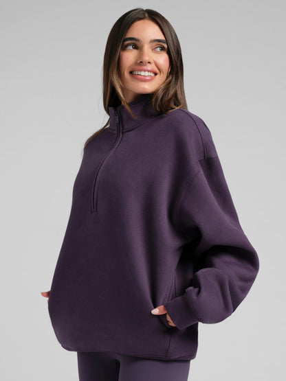 Basic Quarter Zip Mock Neck - Fleece 1/4 Zip Up