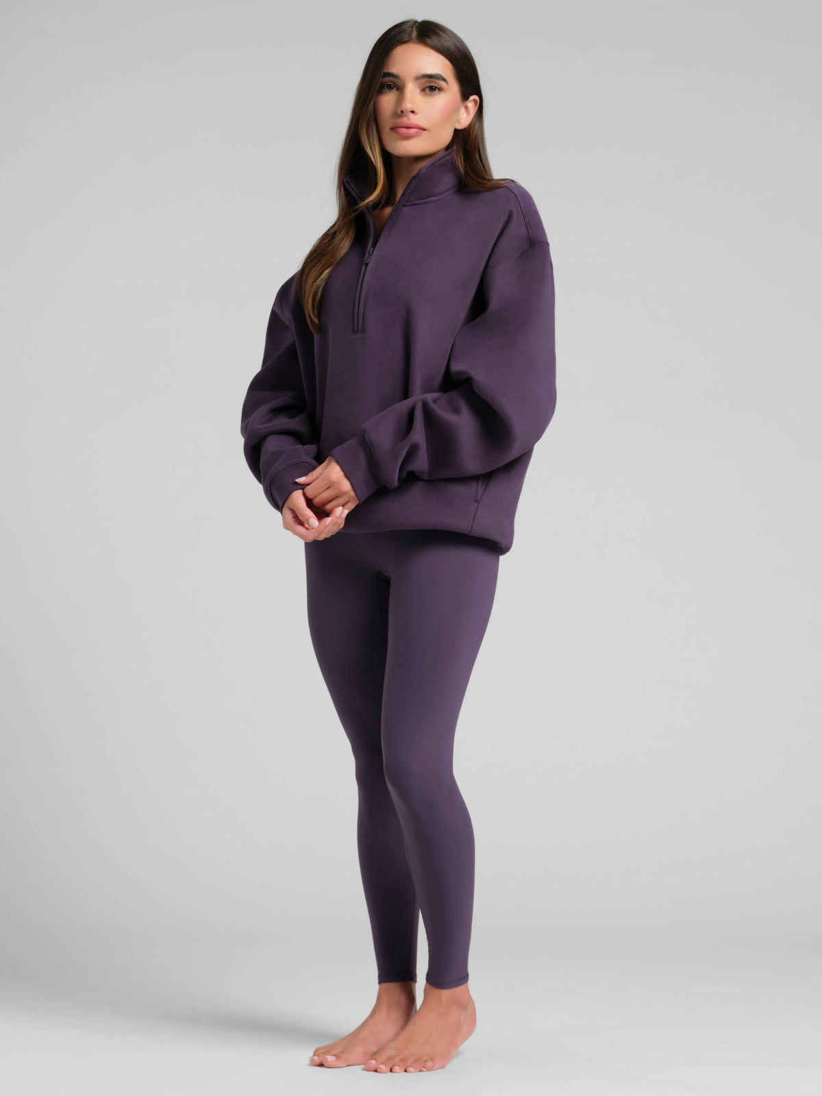 Basic Quarter Zip Mock Neck - Fleece 1/4 Zip Up