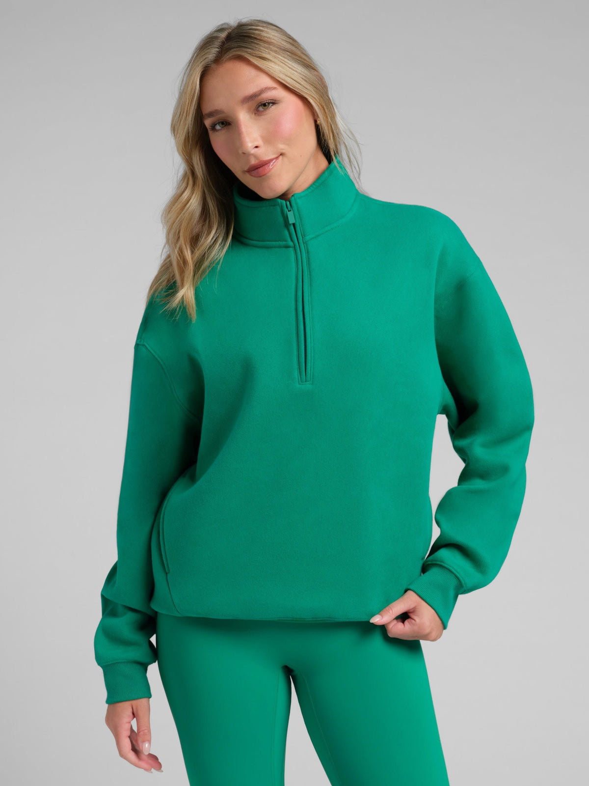 Basic Quarter Zip Mock Neck - Fleece 1/4 Zip Up