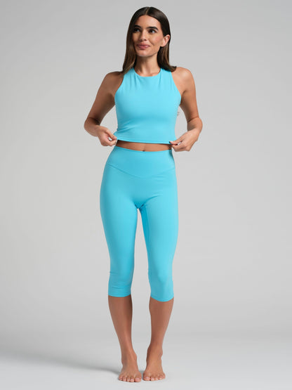 ComfrtCore 2.0 High Neck Crop Tank - Athletic Gym Top