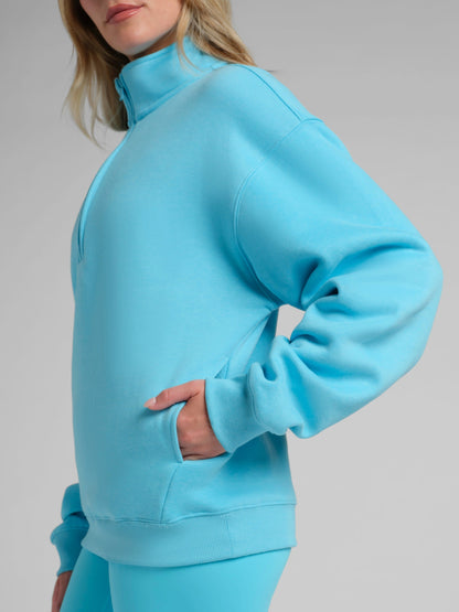 Neon Basic Quarter Zip Mock Neck