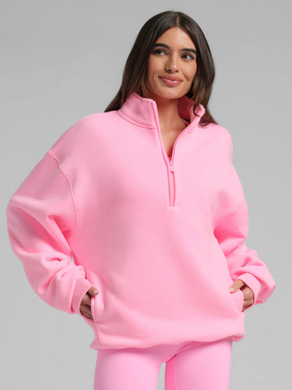 Neon Basic Quarter Zip Mock Neck