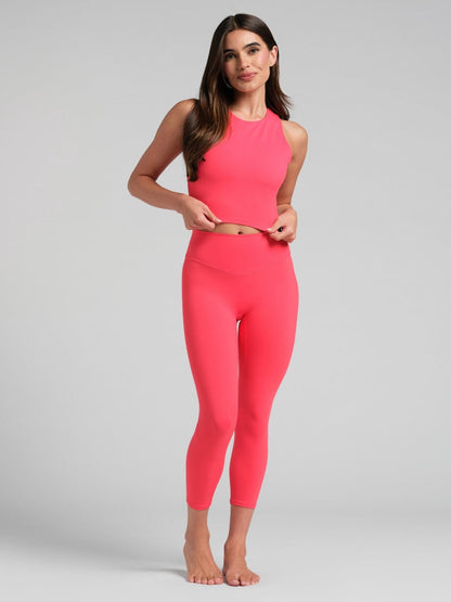 ComfrtCore 2.0 High Neck Crop Tank - Athletic Gym Top
