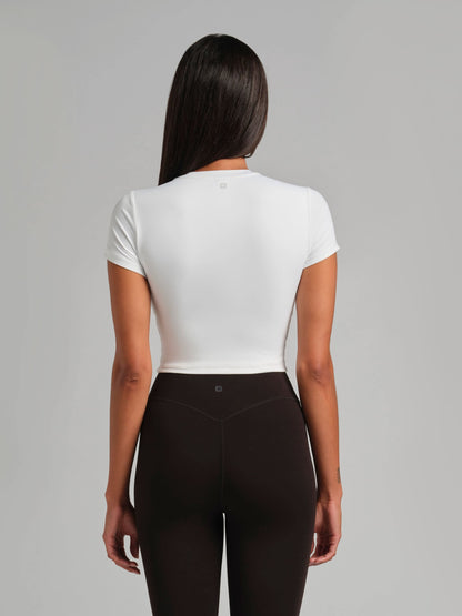 ComfrtCore Crop Tee - Fitted Athleisure Cropped Tee