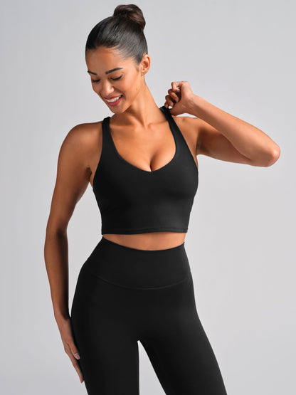 ComfrtCore V-Neck Crop Tank - Athletic Crop Tank Top
