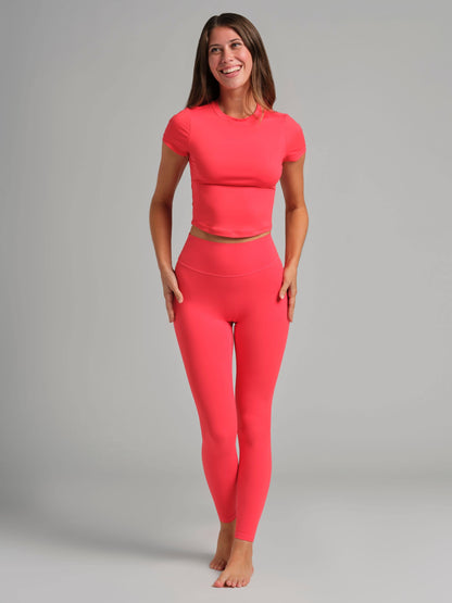 ComfrtCore Crop Tee - Fitted Athleisure Cropped Tee