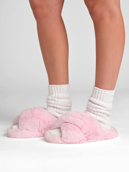 Dreamer Crossover Slipper - Fluffy Open Toe