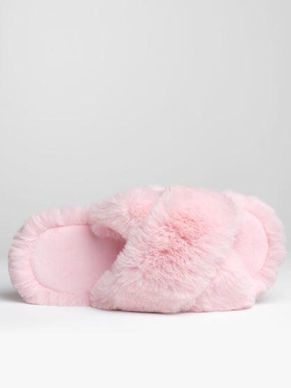 Dreamer Crossover Slipper - Fluffy Open Toe