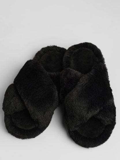 Dreamer Crossover Slipper - Fluffy Open Toe